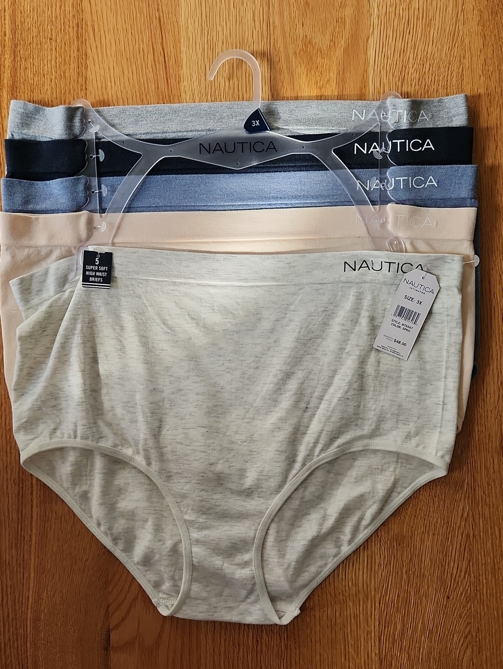 Nautica, 5-Pack Comfort Briefs, Women's, Sz 3x